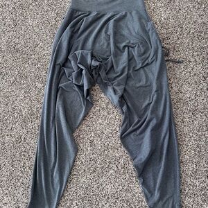 Women's Wide Leg Harem Pants - Gray